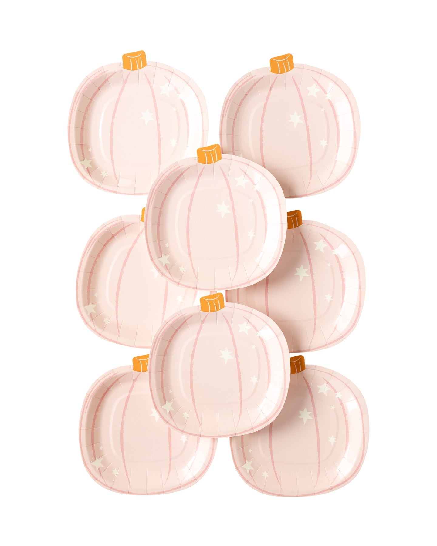 pink pumpkin paper plate