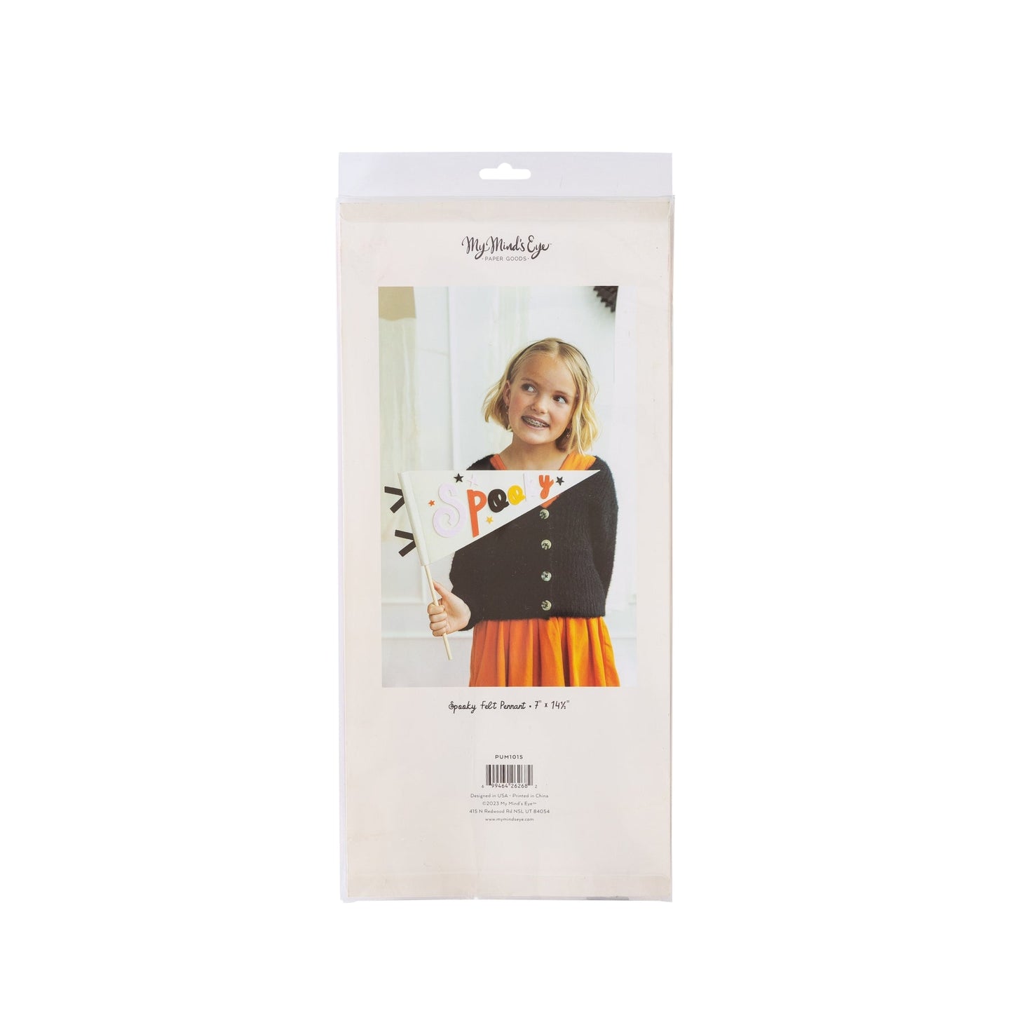 spooky felt pennant banner packaging