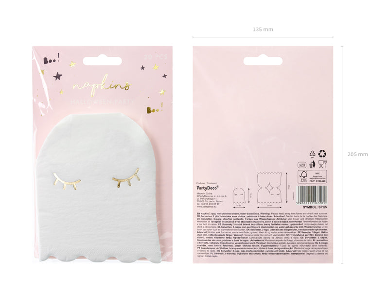 ghost napkins- glitter paper scissors