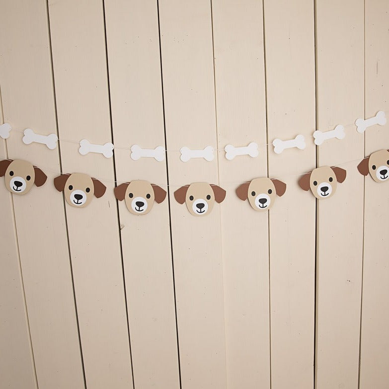 puppy dog bone garland - glitter paper scissors