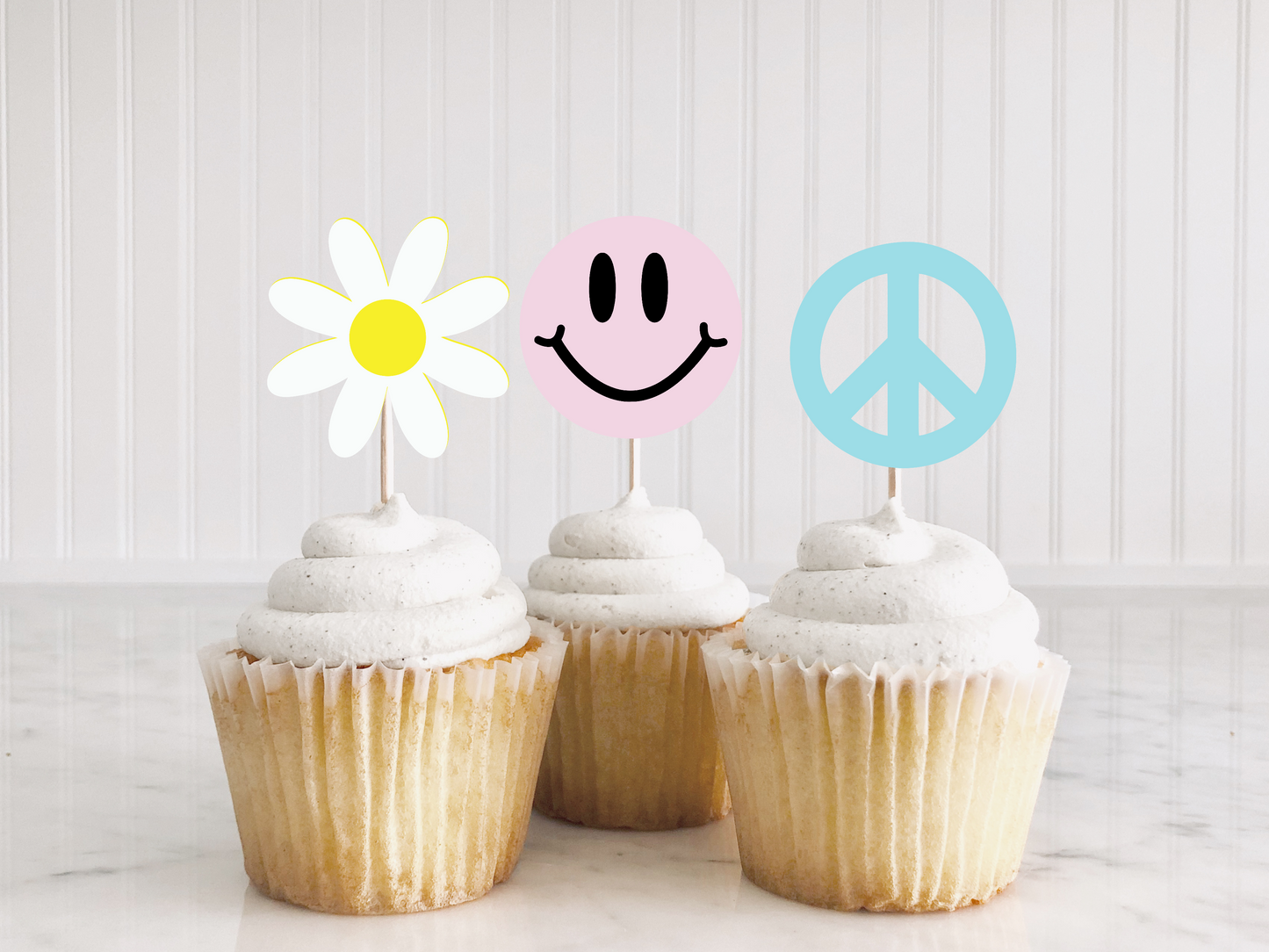 Smiley Face Cupcake Toppers