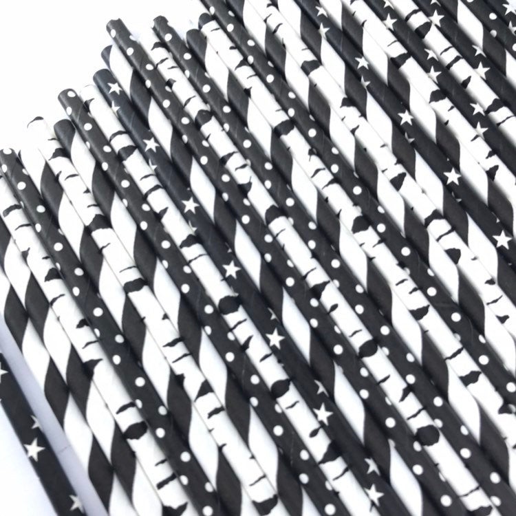 Monochrome Paper Straw - glitterpaperscissors