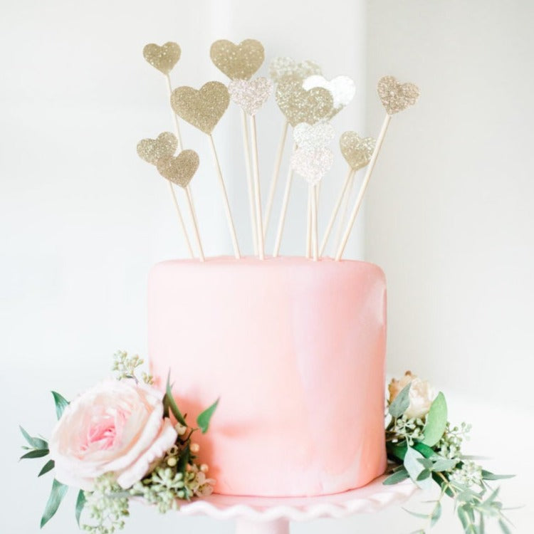 Heart Cake Toppers - glitterpaperscissors
