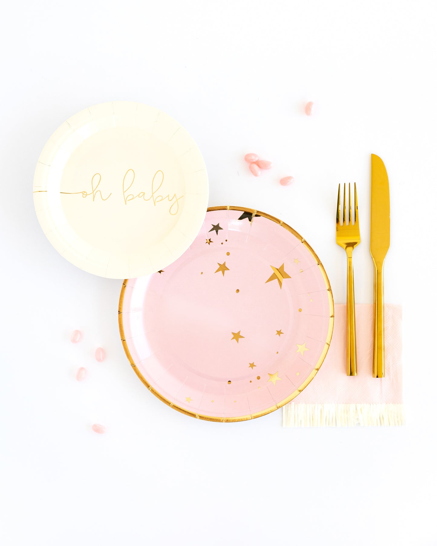 BABY PINK STAR 9" PLATES - glitterpaperscissors