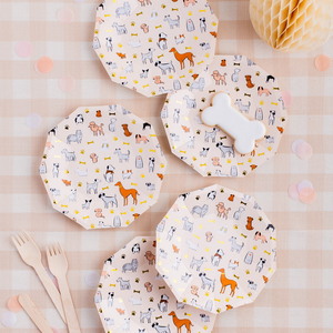 puppy themed paper plates for birthday party
