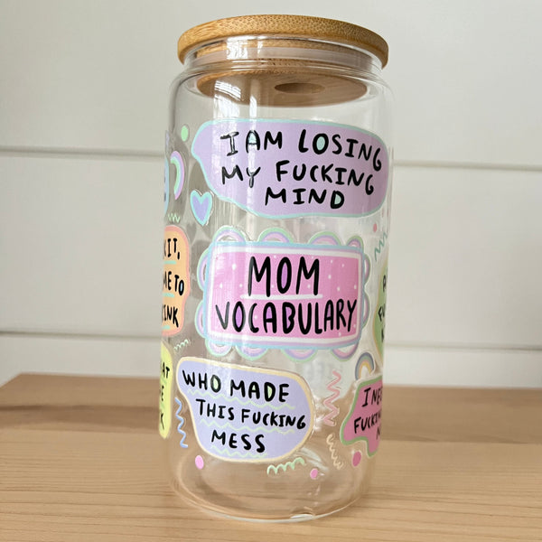 moms vocabulary glass cup