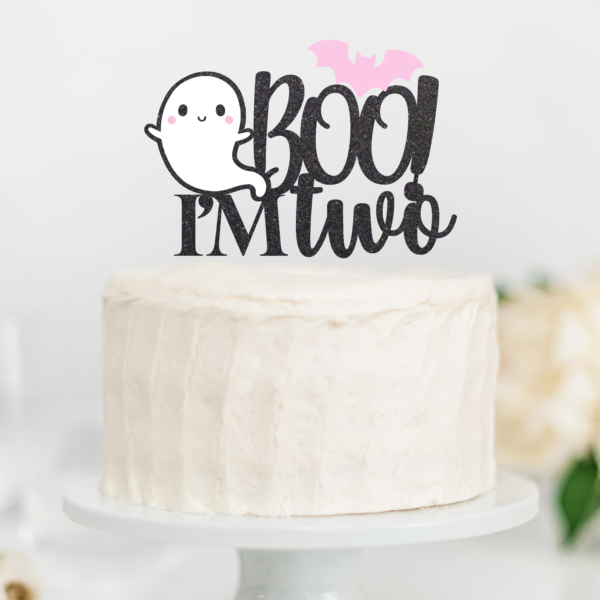 boo I'm two cake topper