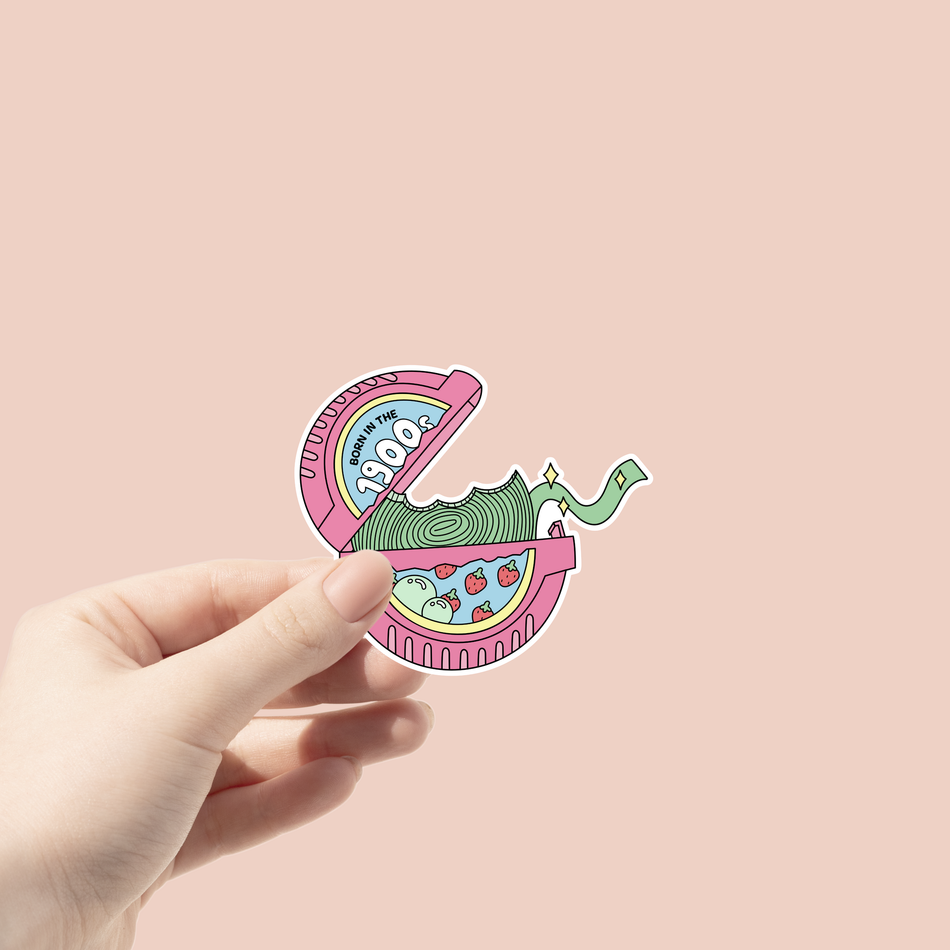 pink bubblegum roll sticker