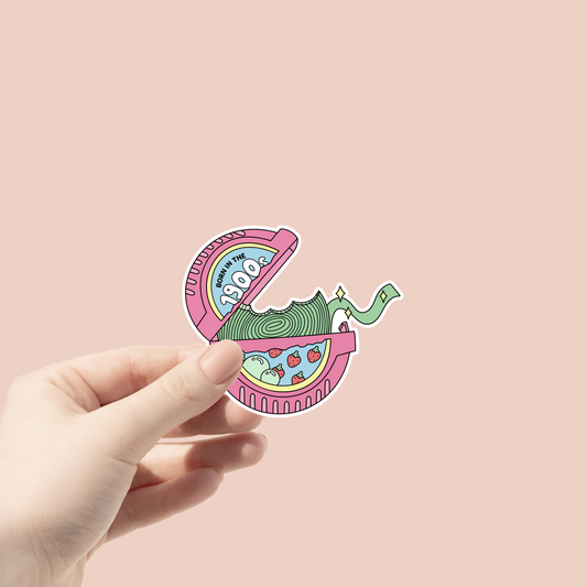 pink bubblegum roll sticker