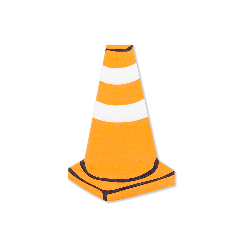 construction cone paper napkins for a construction birthday party