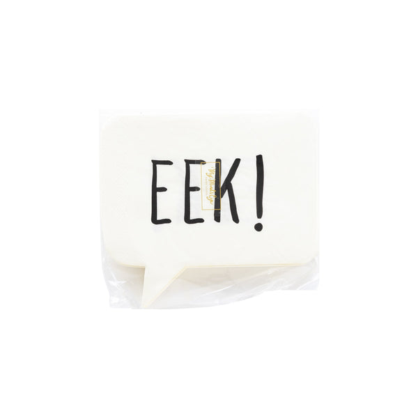 eek white and black paper napkins packaging
