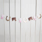 pony tales paper garland with horses, horseshoes and awards