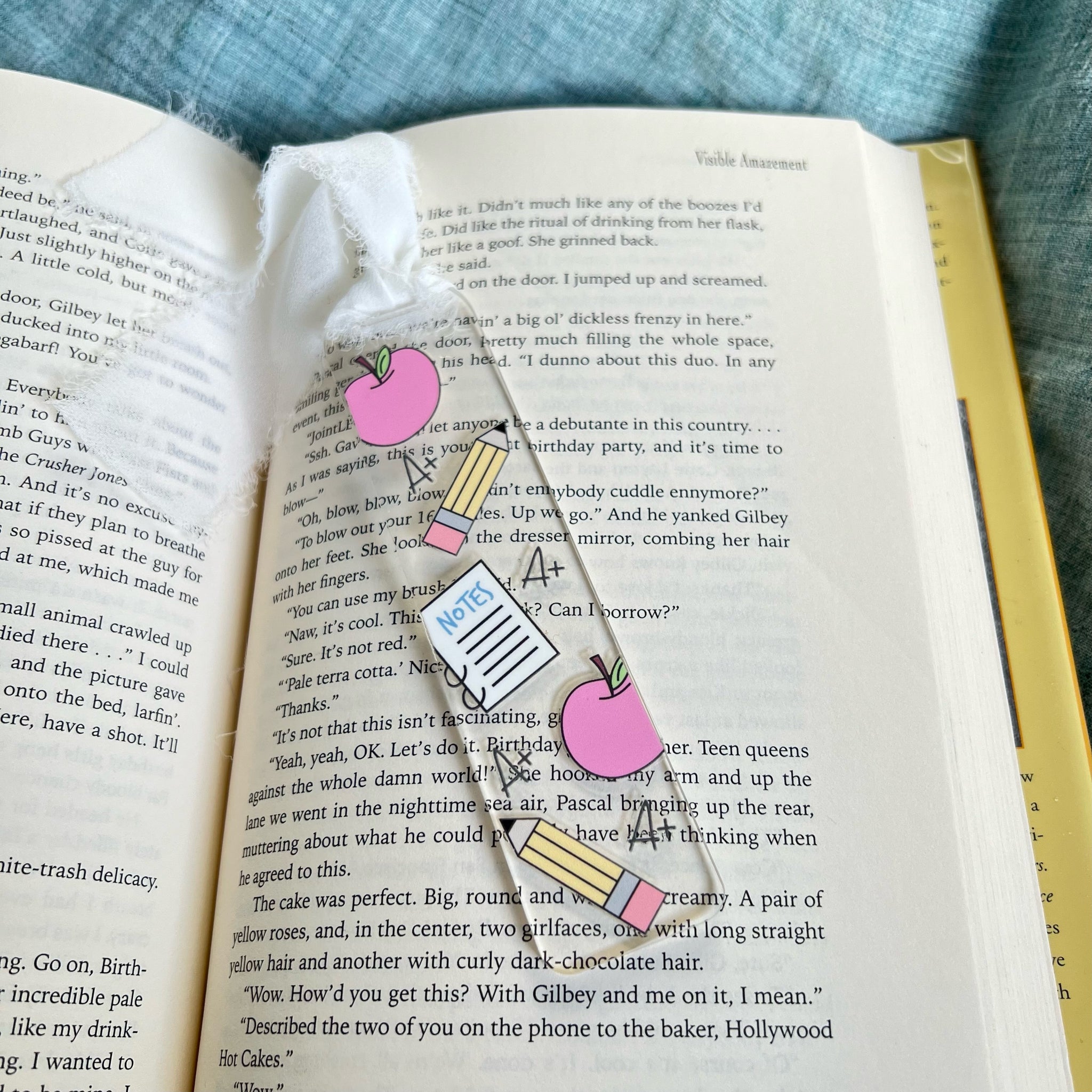 acrylic bookmark with teacher inspired shapes