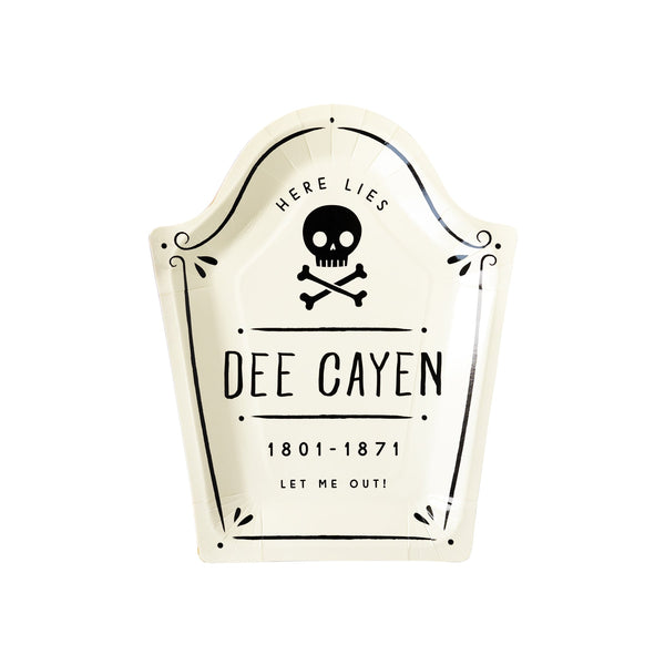 white dee cayen tombstone paper plates