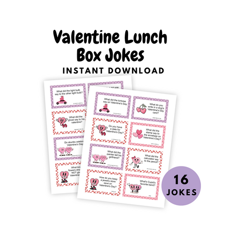 valentine's day kids printable lunch box jokes