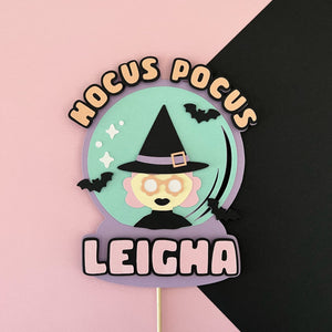 personalized witch hocus pocus cake topper