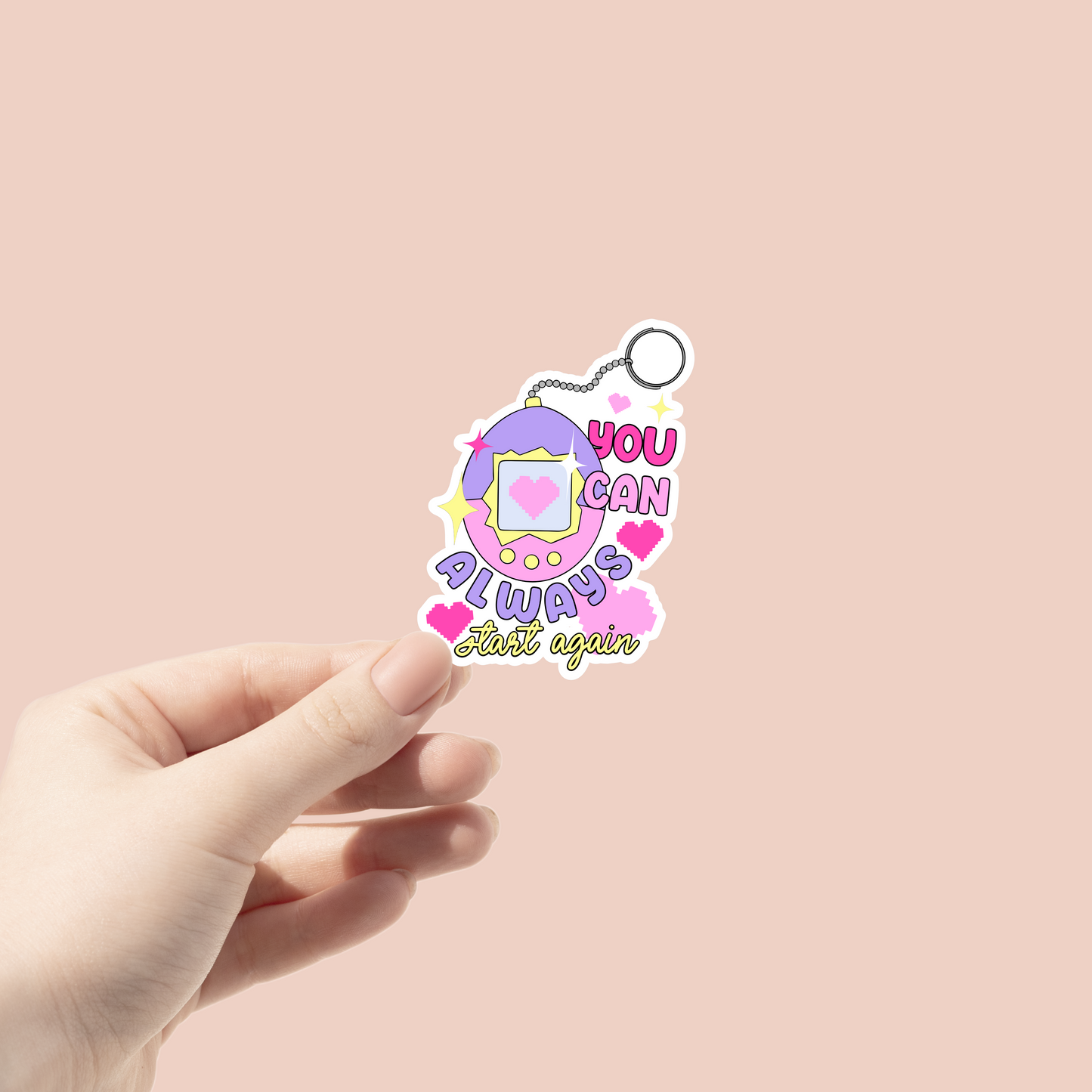 Revive your old school Tamagotchi game with our You Can Always Start Over Sticker