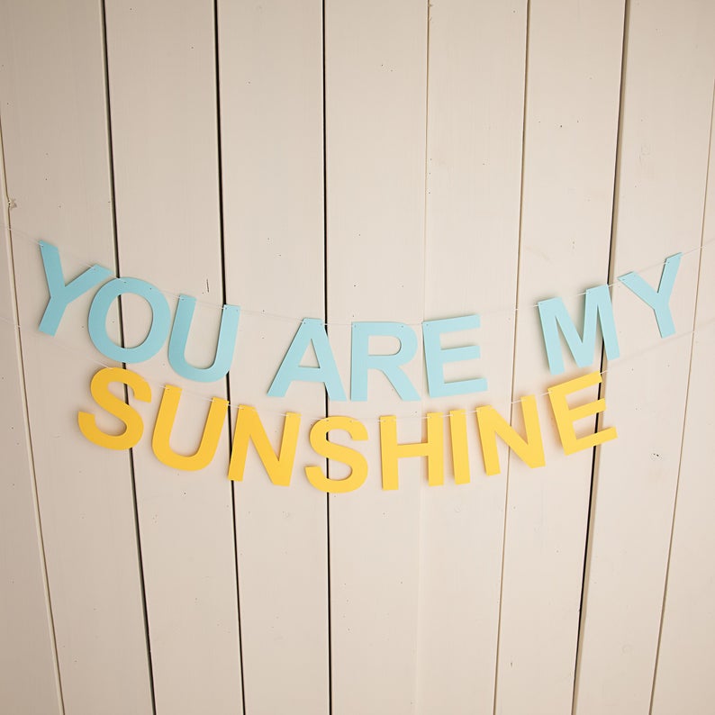 you are my sunshine banner - glitter paper scissors