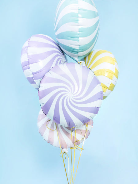 lavender white swirl candy balloon - glitter paper scissors