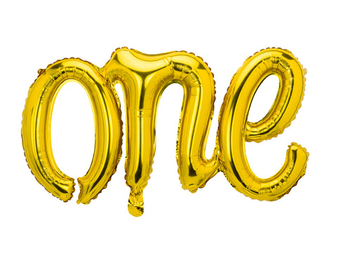Gold one balloon - glitter paper scissors
