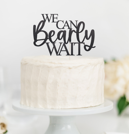we can bearly wait cake topper - glitter paper scissors