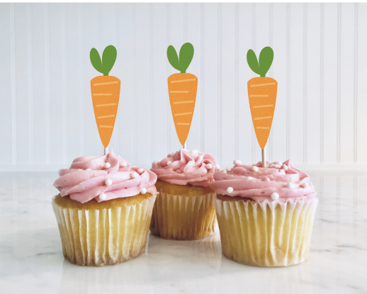 easter carrot cupcake toppers