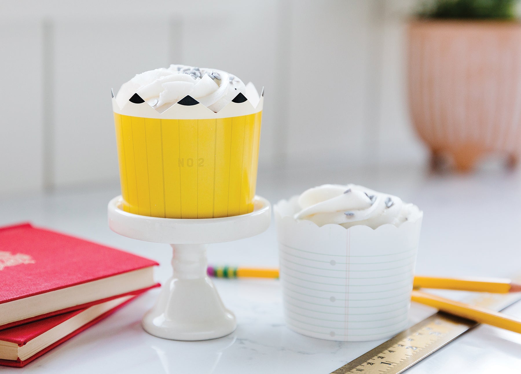 pencil and paper food cup