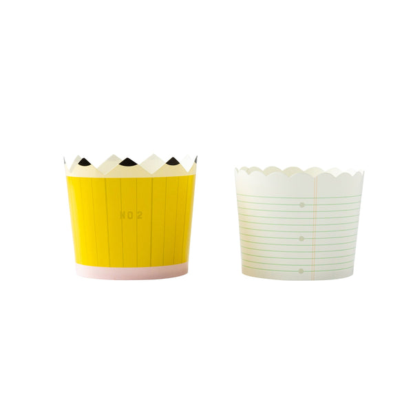 pencil and paper food cups