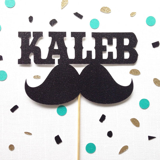 Mustache Cake Topper - glitterpaperscissors