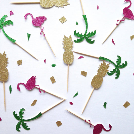 Tropical Cupcake Toppers - glitterpaperscissors