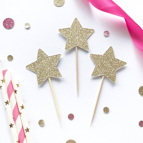 Star Cupcake Toppers - glitterpaperscissors