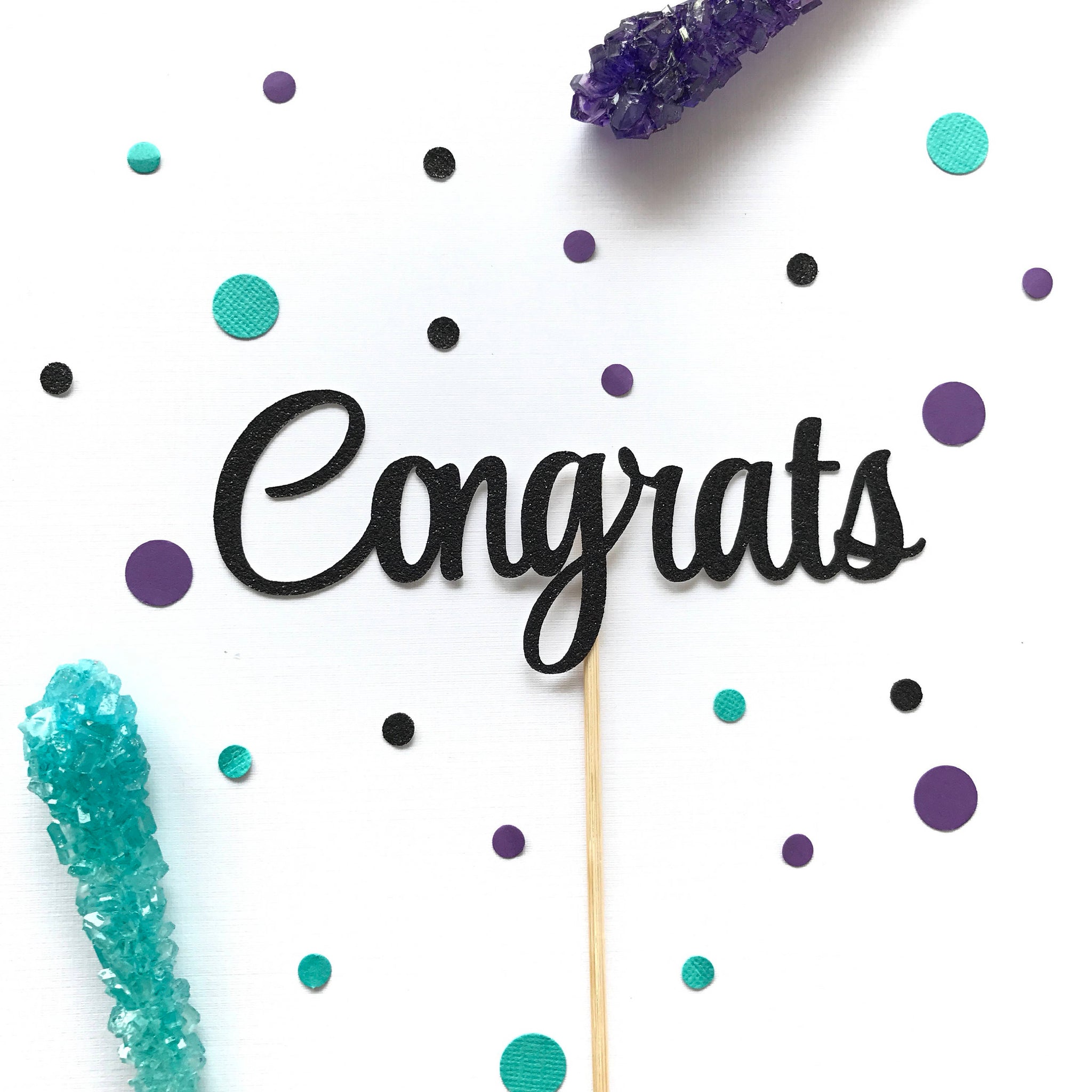 Congrats Glitter Cake Topper - Congratulations Party Topper - Retirement - Graduation - Engagement Party - 2020 Graduate - Class of 2020 - glitterpaperscissors