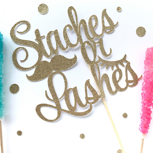 Staches or Lashes Cake Topper - glitterpaperscissors
