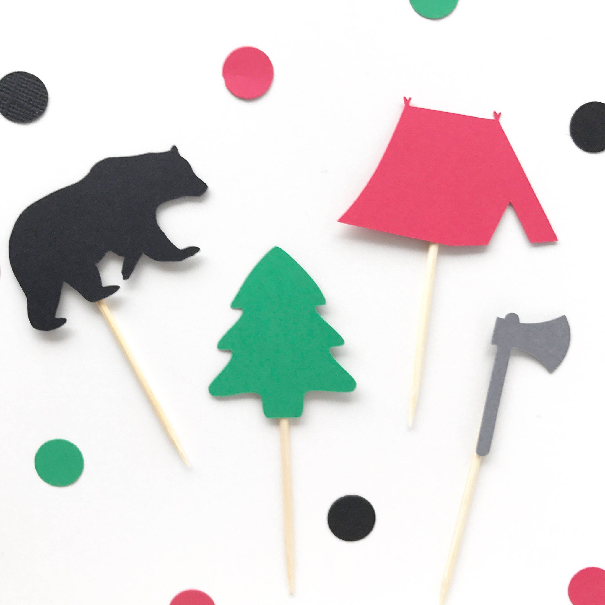 Lumberjack Cupcake Toppers - glitterpaperscissors