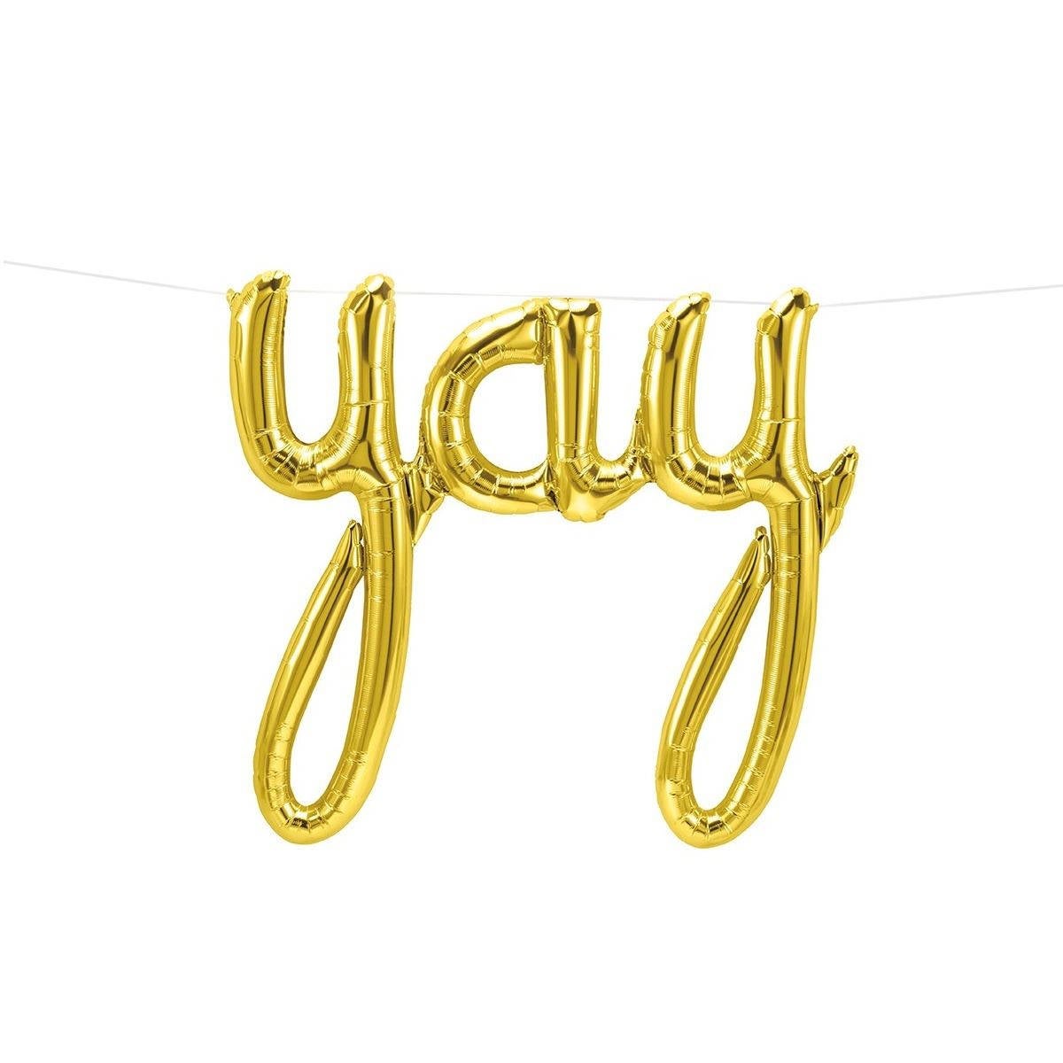 YAY Gold Foil Balloon - glitterpaperscissors