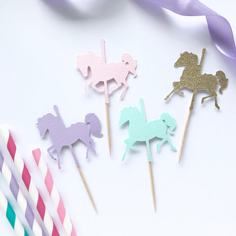 Carousel Cupcake Toppers - glitterpaperscissors
