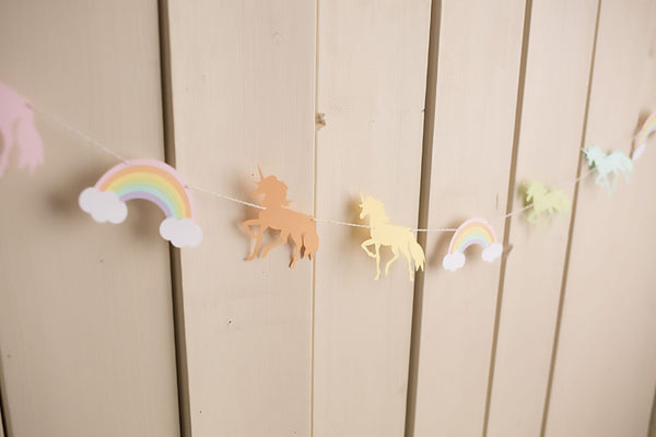 Rainbow Unicorn Garland - glitterpaperscissors