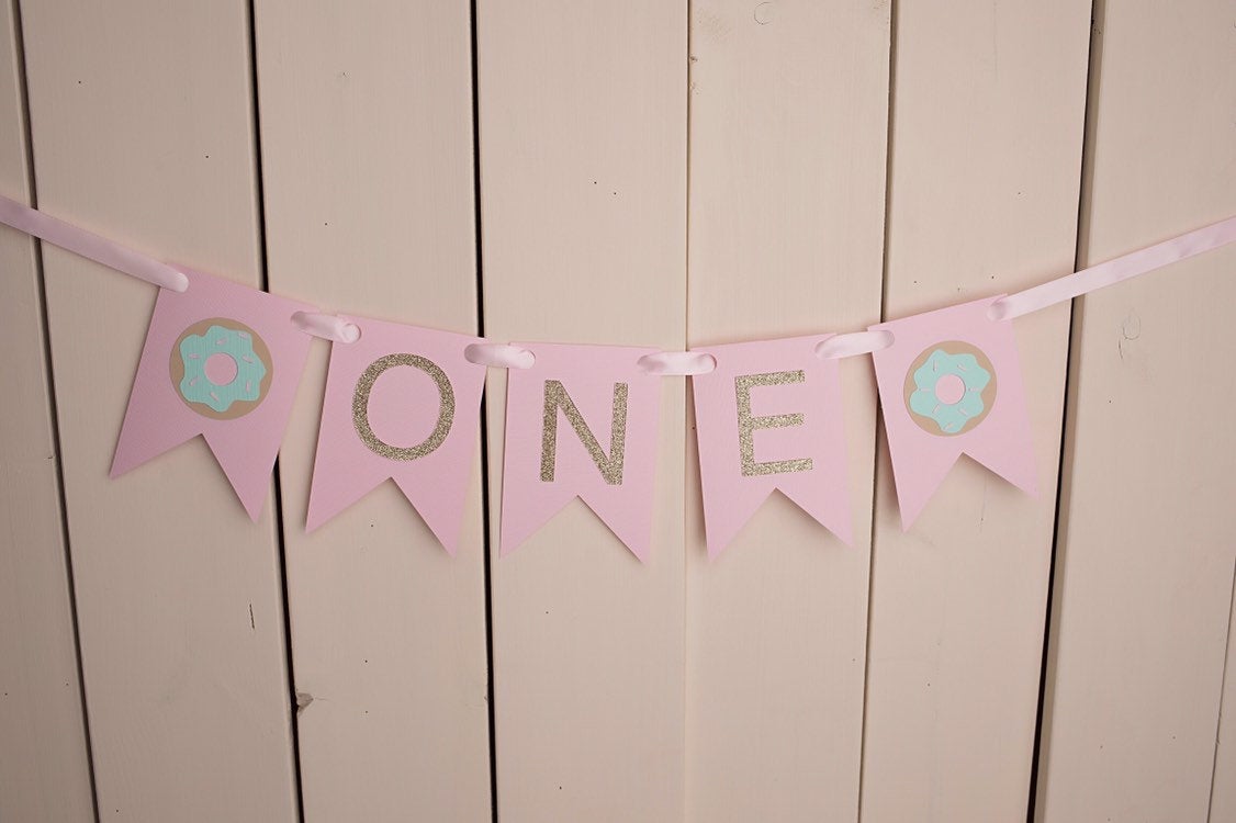 Donut One Banner - glitterpaperscissors