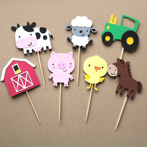 Farm Animal Cupcake Toppers - glitterpaperscissors