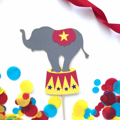 Circus Elephant Cake Topper - glitterpaperscissors