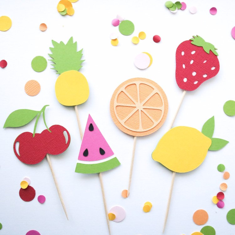 Fruit Cupcake Toppers - glitterpaperscissors