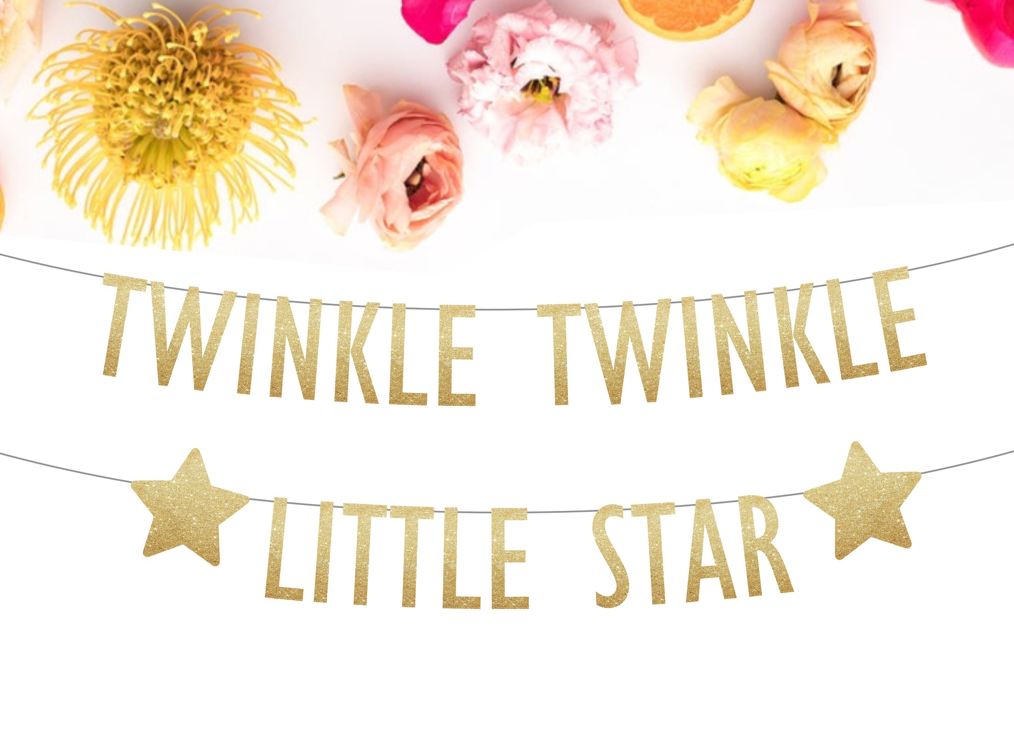 Twinkle Twinkle Little Star Glitter Banner - glitterpaperscissors