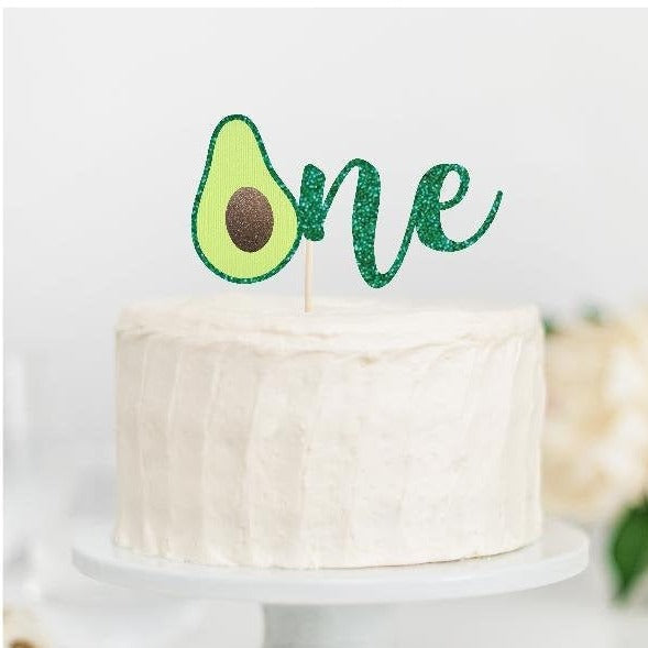 avocado one cake topper