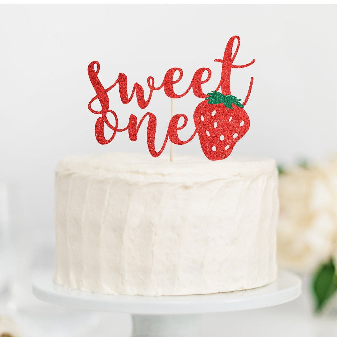 Sweet One Strawberry Cake Topper - glitterpaperscissors