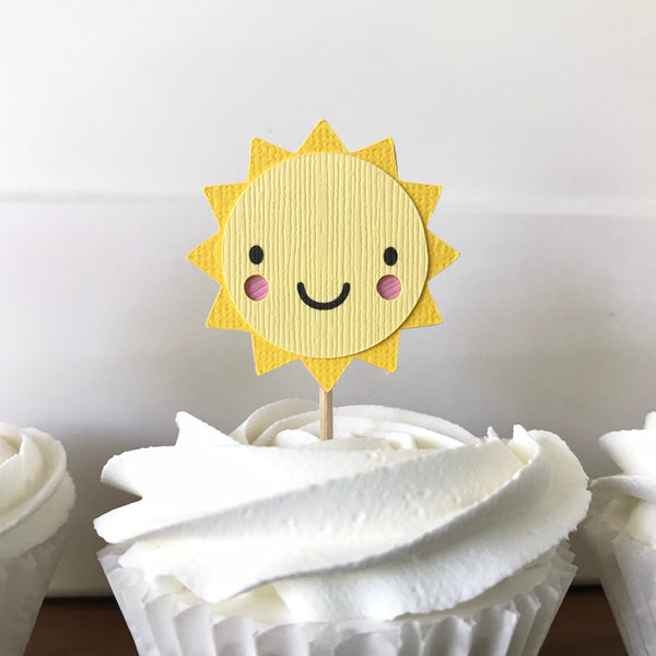 Sunshine Cupcake Toppers - glitterpaperscissors