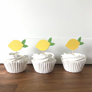 Lemon Cupcake Toppers - glitterpaperscissors