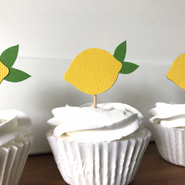 Lemon Cupcake Toppers - glitterpaperscissors