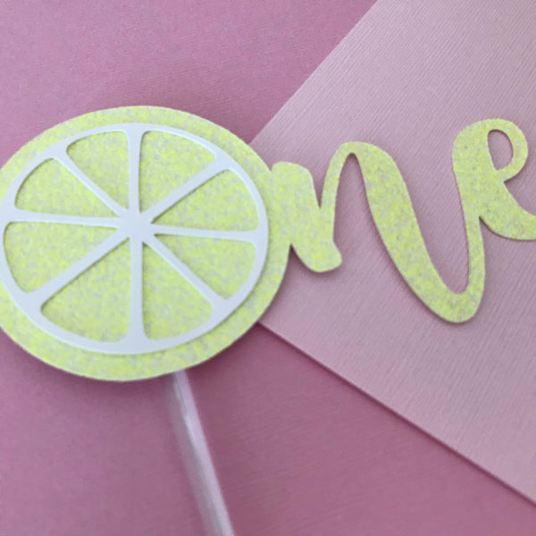 Lemon One Cake Topper - glitterpaperscissors
