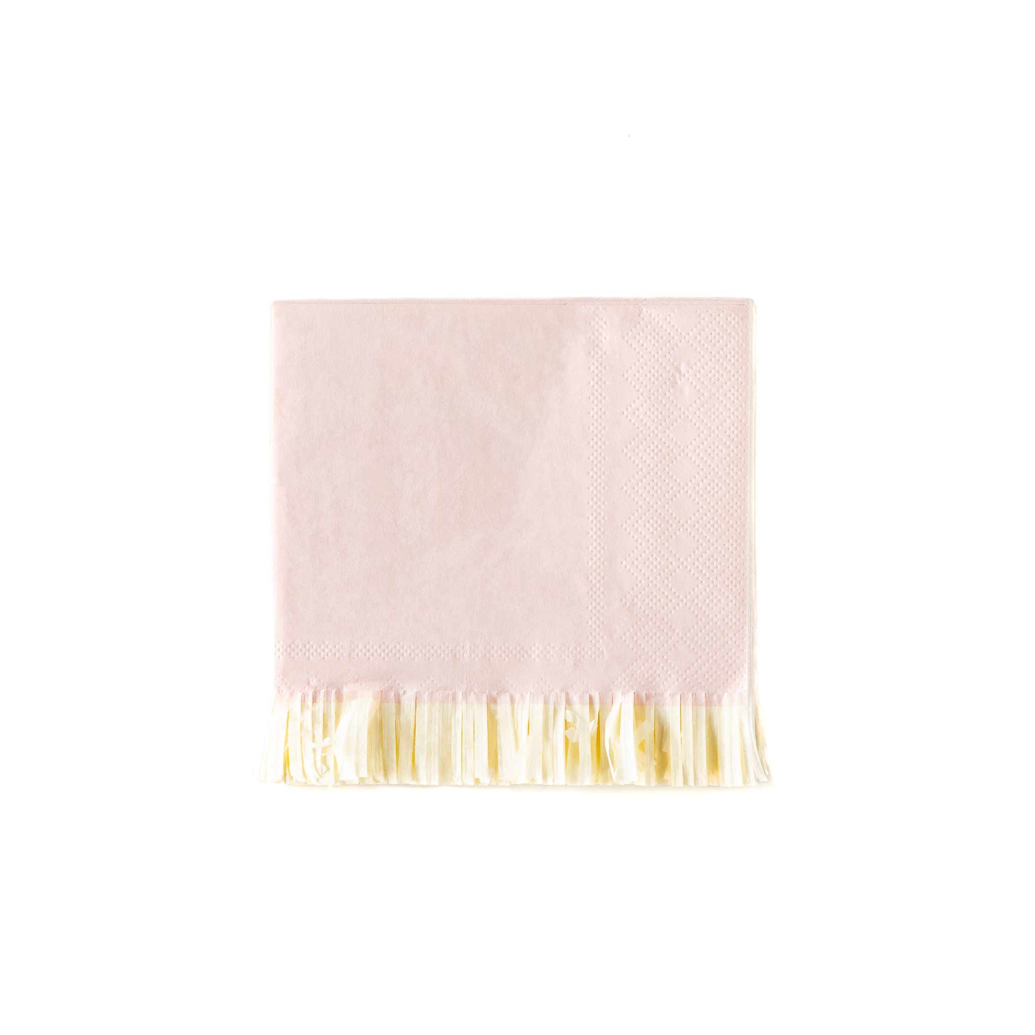 BABY PINK FRINGED COCKTAIL NAPKINS - glitterpaperscissors